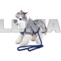 Поводок шлейка для собак и кошек со светоотражающей полосой синий